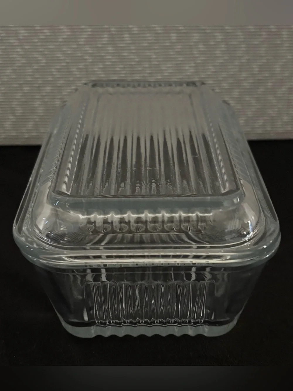 Vintage Pasabahce Ribbed Glass Butter Dish w/Lid or Versatile Food Storage - MCM